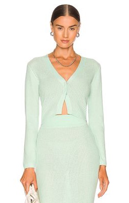 Victor Glemaud Button Cropped Cardigan in Mint