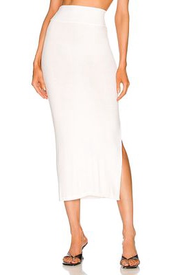 Enza Costa Stretch Silk Knit Essential Skirt in White