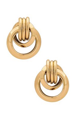 Casa Clara Violeta Stud Earrings in Metallic Gold.