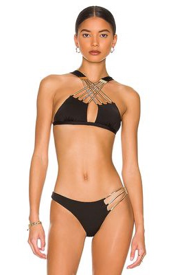 Beach Bunny Aubrie Bikini Top in Black
