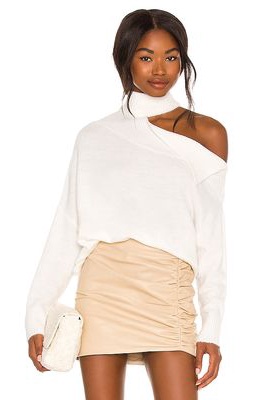 Central Park West Knightley Cut Out Sweater in Ivory