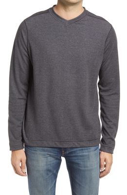 Johnston & Murphy Reversible Long Sleeve Top in Charcoal/Blue