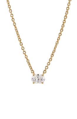 Nadri Modern Luv Small Oval Cubic Zirconia Pendant Necklace in Gold