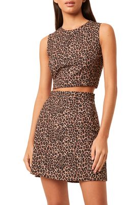 French Connection Leopard Whisper Sleeveless Top in Leopard Print