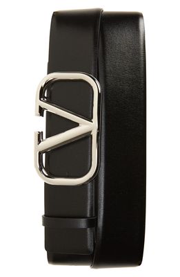 Valentino Garavani VLOGO Buckle Belt in Nero