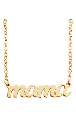 Tiny Tags Script Mama Pendant in Gold