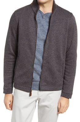 Johnston & Murphy Full Zip Sweatshirt in Navy/Brown