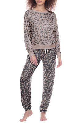 Honeydew Intimates Star Seeker Brushed Jersey Pajamas in Maple Leopard