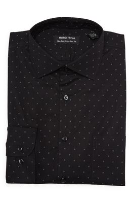 Nordstrom Trim Fit Non-Iron Dress Shirt in Black Micro Arrows