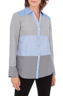 Foxcroft Kyla Mix & Match Stripe Shirt in Multi