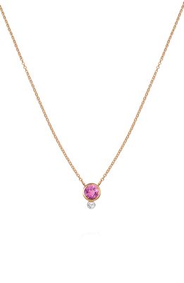 Meira T Pink Sapphire & Diamond Pendant Necklace