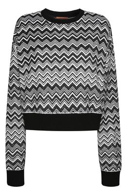 Missoni Women's Zigzag Cotton Sweater in Black/White