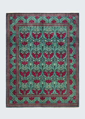 Arts & Crafts Hand-Knotted Area Rug - Green, 8'2" x 10'6"