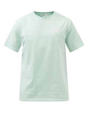 Maison Kitsuné - Handwriting Logo Cotton-jersey T-shirt - Mens - Light Green