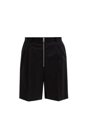 Loewe - Zipped Wool Bermuda Shorts - Mens - Black