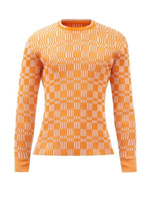 Jacquemus - Gelati Check Ribbed-cotton Sweater - Mens - Orange Multi