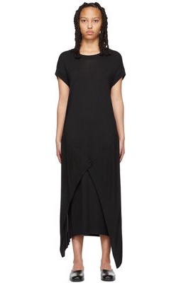 Lemaire Black Double Layer Skirt Mid-Length Dress