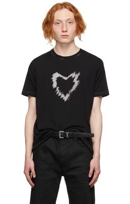 Saint Laurent Black SL Heart T-Shirt