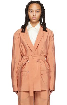 Lemaire Orange Belted Double-Breasted Blazer