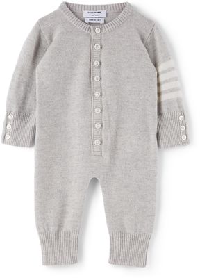 Thom Browne Baby Grey Merino Wool & Cashmere 4-Bar Bodysuit