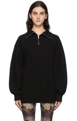 MCQ Black Waxed Cotton Patched Puffer Jacket