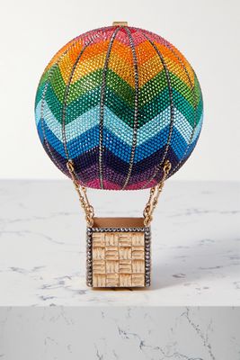 Judith Leiber Couture - Hot Air Balloon Crystal-embellished Gold-tone Clutch - Red