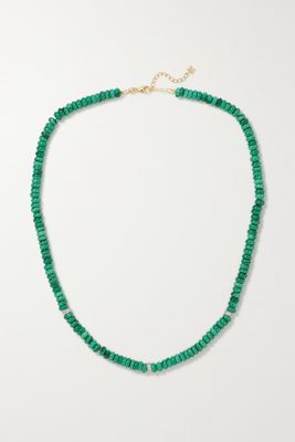 Mateo - 14-karat Gold, Malachite And Diamond Necklace - Green