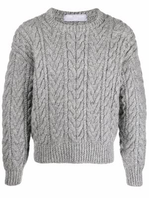 Comme Des Garçons Pre-Owned 1988 cable-knit crew-neck jumper - Grey
