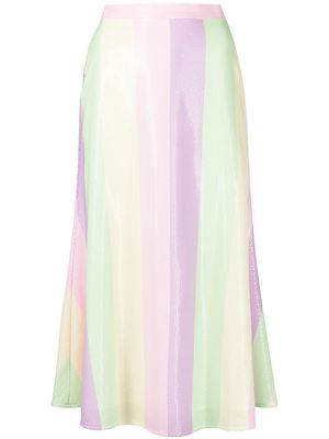 Olivia Rubin candy-striped midi skirt - Multicolour