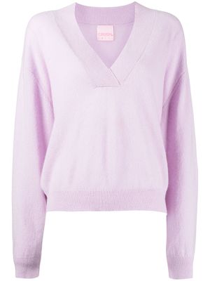 CRUSH CASHMERE V-neck cashmere jumper - Purple