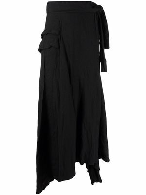 John Galliano Pre-Owned 2000s asymmetric draped skirt - Black