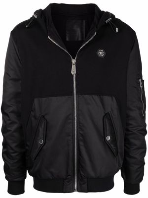 Philipp Plein logo-print zip-fastening hoodie - Black