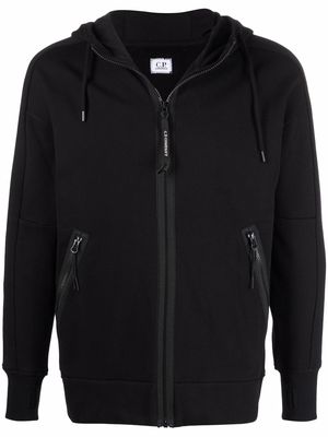 C.P. Company goggles-detail zipper hoodie - Black