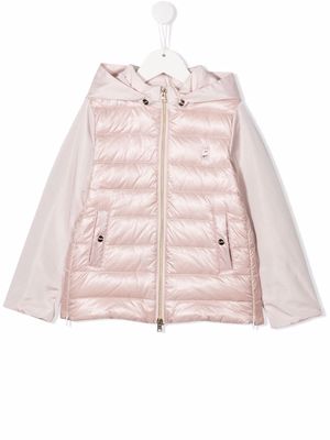 Herno Kids contrast-sleeve puffer jacket - Pink