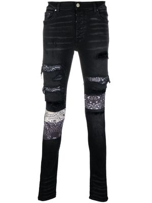 AMIRI bandana-print skinny jeans - Black