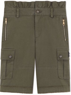 Dolce & Gabbana Kids paperbag waist trousers - Green