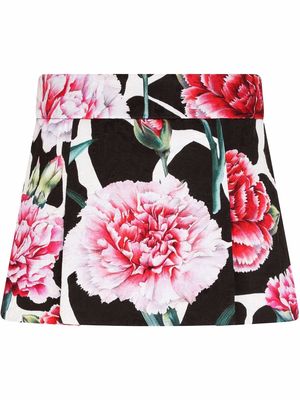 Dolce & Gabbana floral-print mini skirt - Black