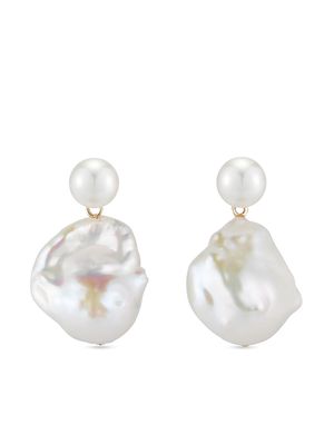 Mateo 14kt yellow gold Duality pearl drop earrings
