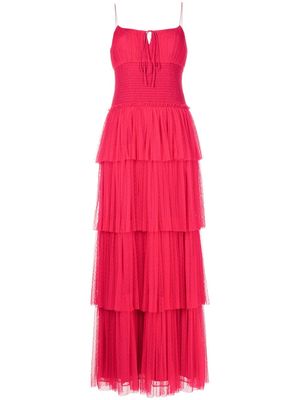 Monique Lhuillier tiered sleeveless maxi dress - Pink