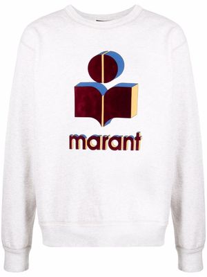 Isabel Marant logo-print long-sleeved jumper - Neutrals