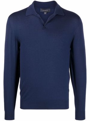 Sease long-sleeved knitted polo shirt - Blue