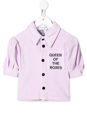 Natasha Zinko Kids Queen of the Boxes velour shirt - Purple