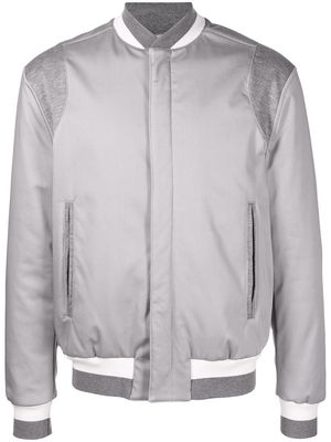 Kiton stripe-trimmed bomber jacket - Grey
