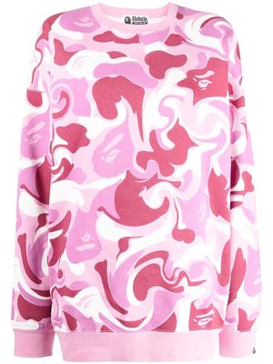 A BATHING APE® Aape-camouflage cotton sweatshirt - Pink