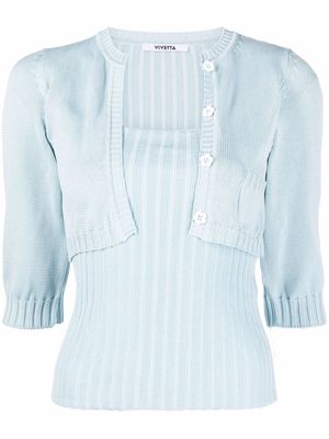 Vivetta ribbed-knit two-piece jumper - Blue