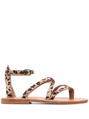 K. Jacques leopard-print leather sandals - Neutrals