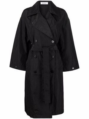 Rodebjer notched-collar belted trench coat - Black
