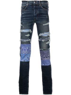 AMIRI Bandana Artpatch skinny jeans - Blue