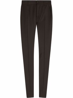 Dolce & Gabbana pinstriped tailored slim-fit trousers - Black