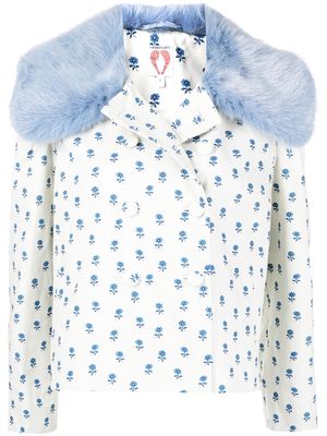 Shrimps Jager floral double-breasted jacket - White